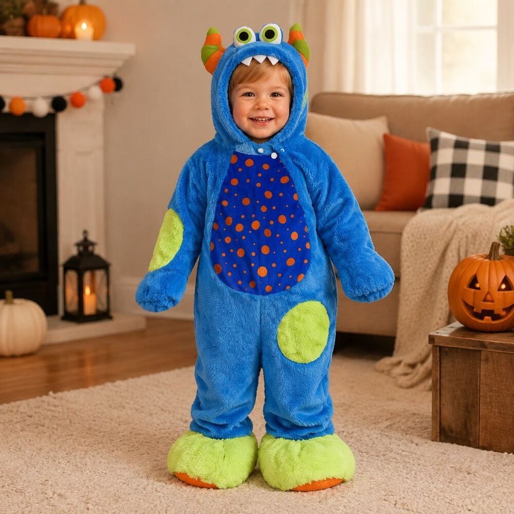 Elephant Full Body Zip Costume, Size 2T-3T Blue